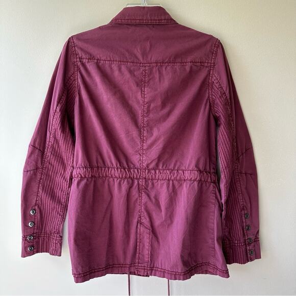 Marrakech by Anthropologie Utility Jacket Field Jacket Anorak Burgundy Medium - Picture 4 of 13